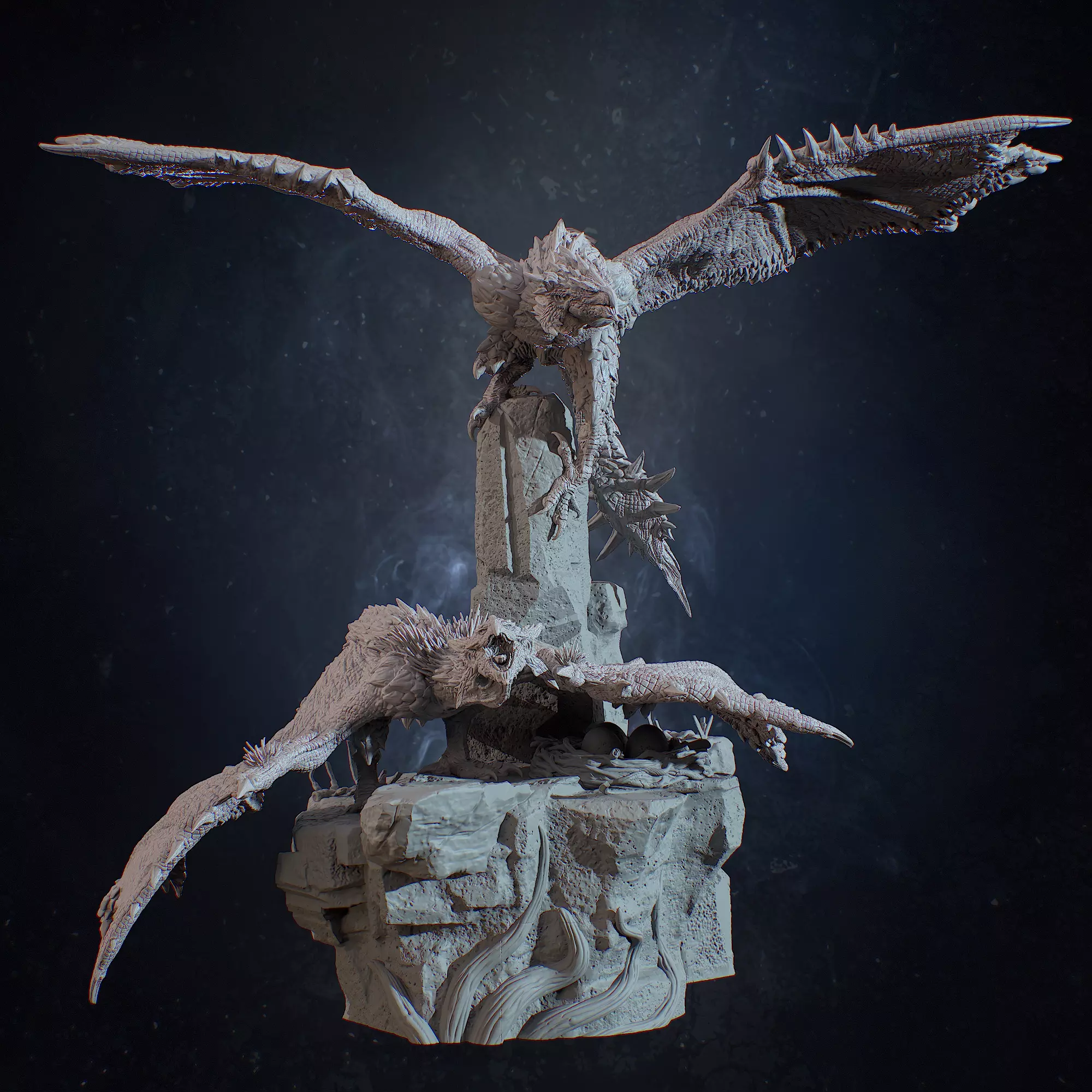 Diorama Rathian and Rathalos 3D print model