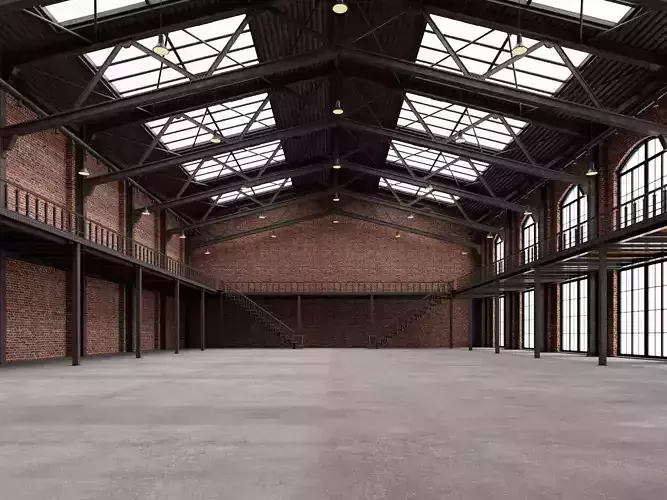 Warehouse industrial interior 3D model