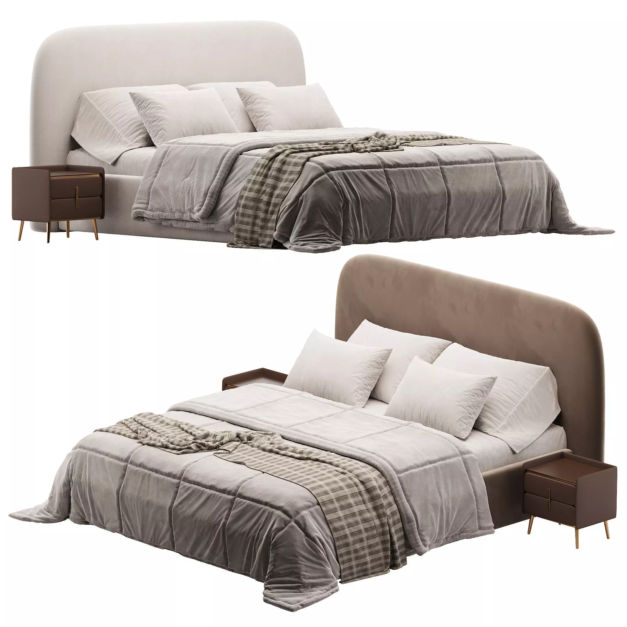 Barrel bed Low-poly 3D model