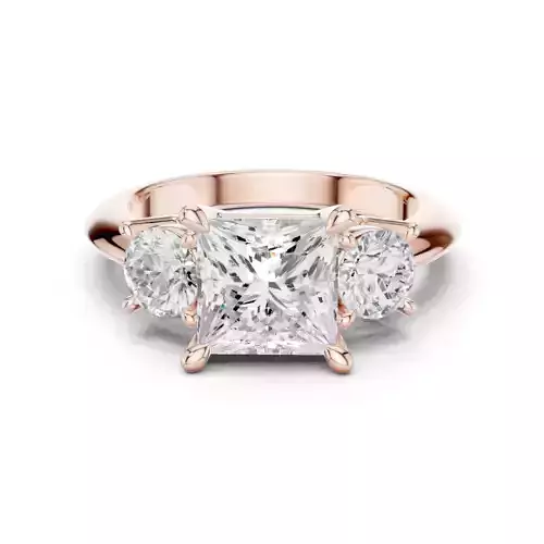 Princess Trio Solitaire Ring 3dm stl renders animation videos