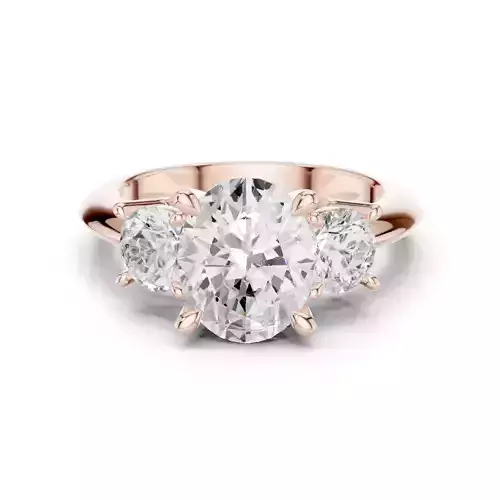 Oval Trio Solitaire Ring 3dm stl renders animation videos