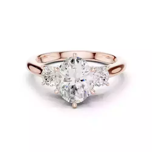 Oval Trio Solitaire Ring 3dm stl renders animation videos