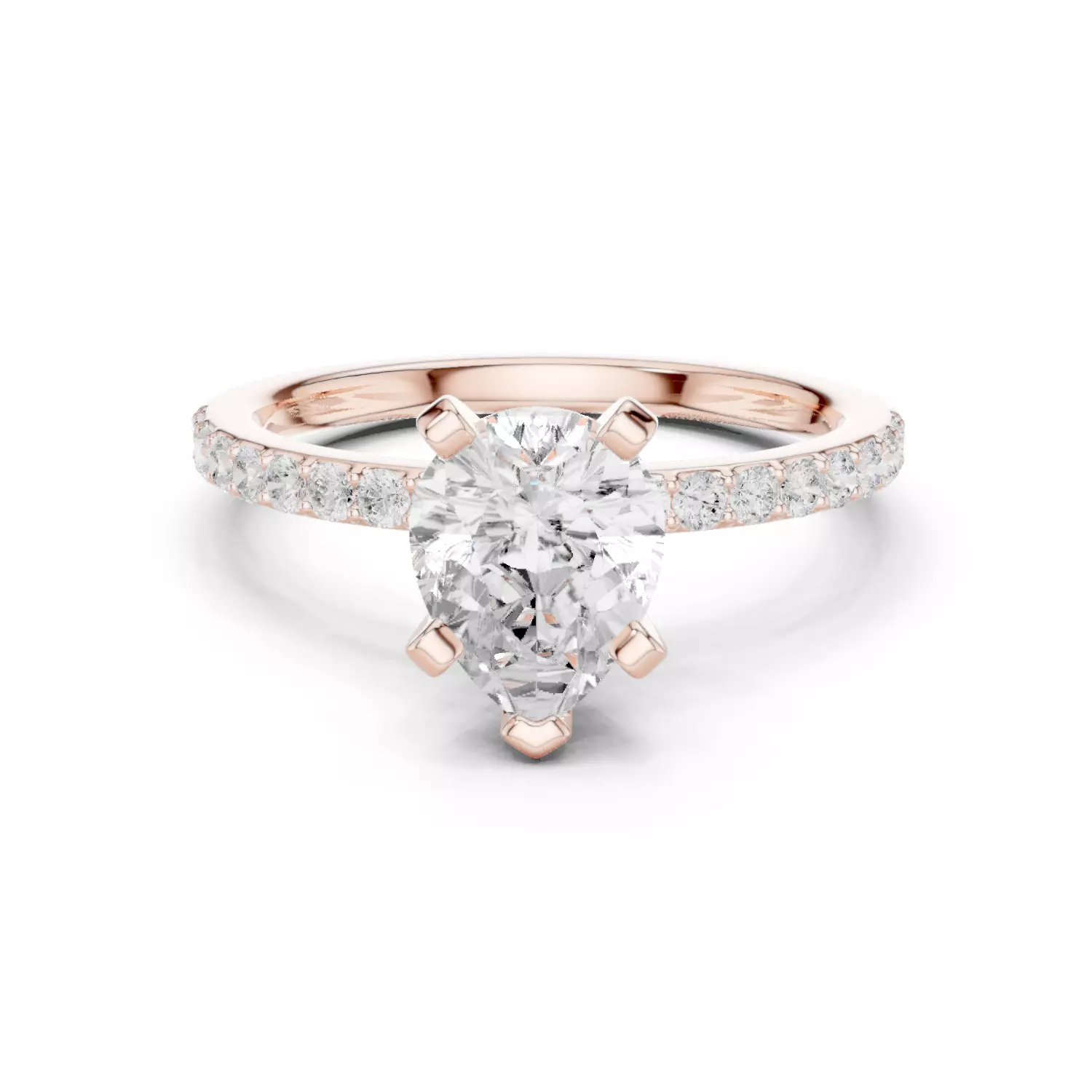 Pear Solitaire Ring 3dm stl renders animation videos details 3D print model