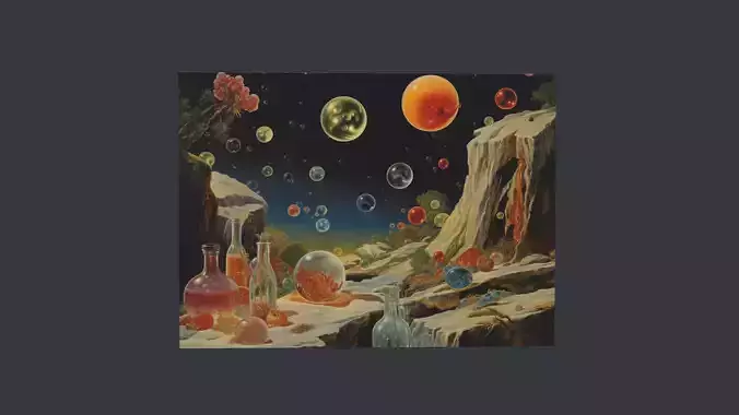 Collection of paintings Low-poly 3D model 7