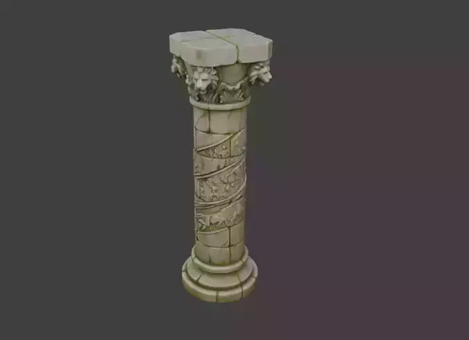 Ancient Ornate Stone Column