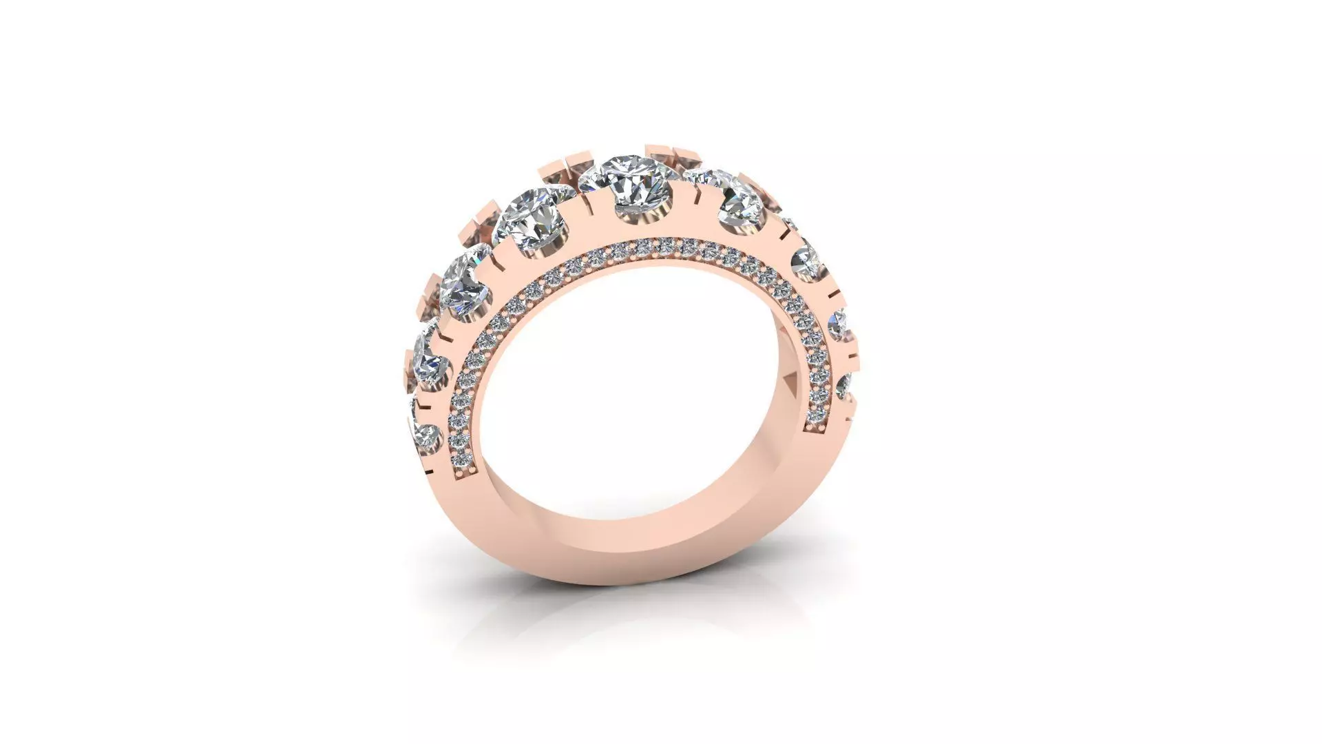 U setting engagement jewelry ring 3D print model