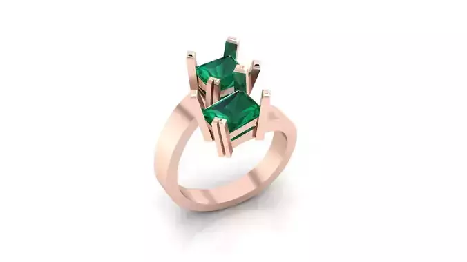bypass emerald jewelry ring