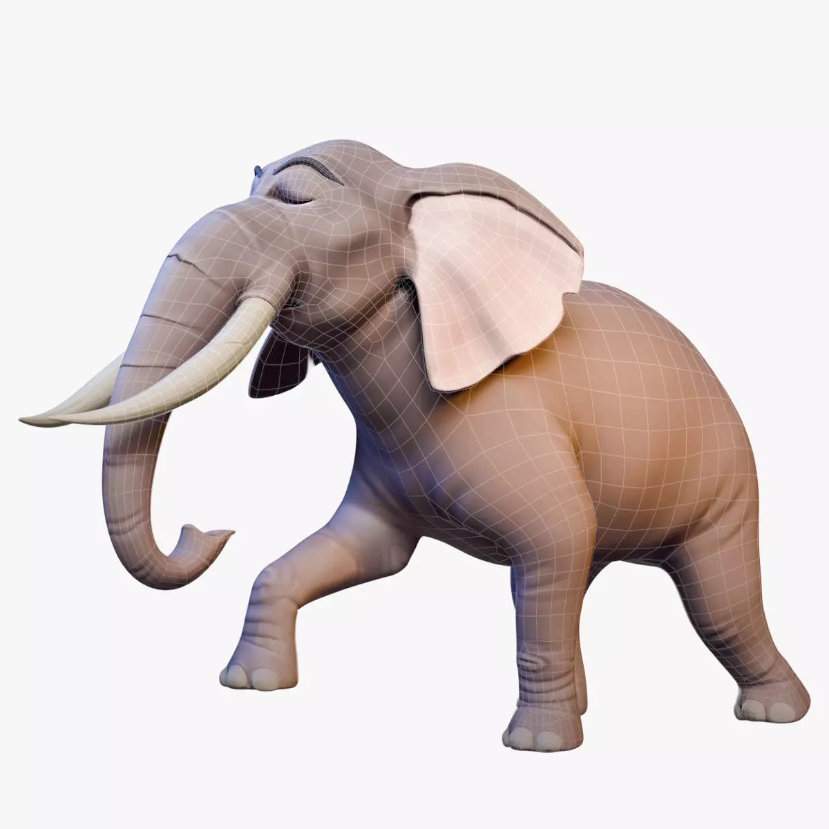 Stylized Adult Male Elephant Rigged Low-poly 3D model
