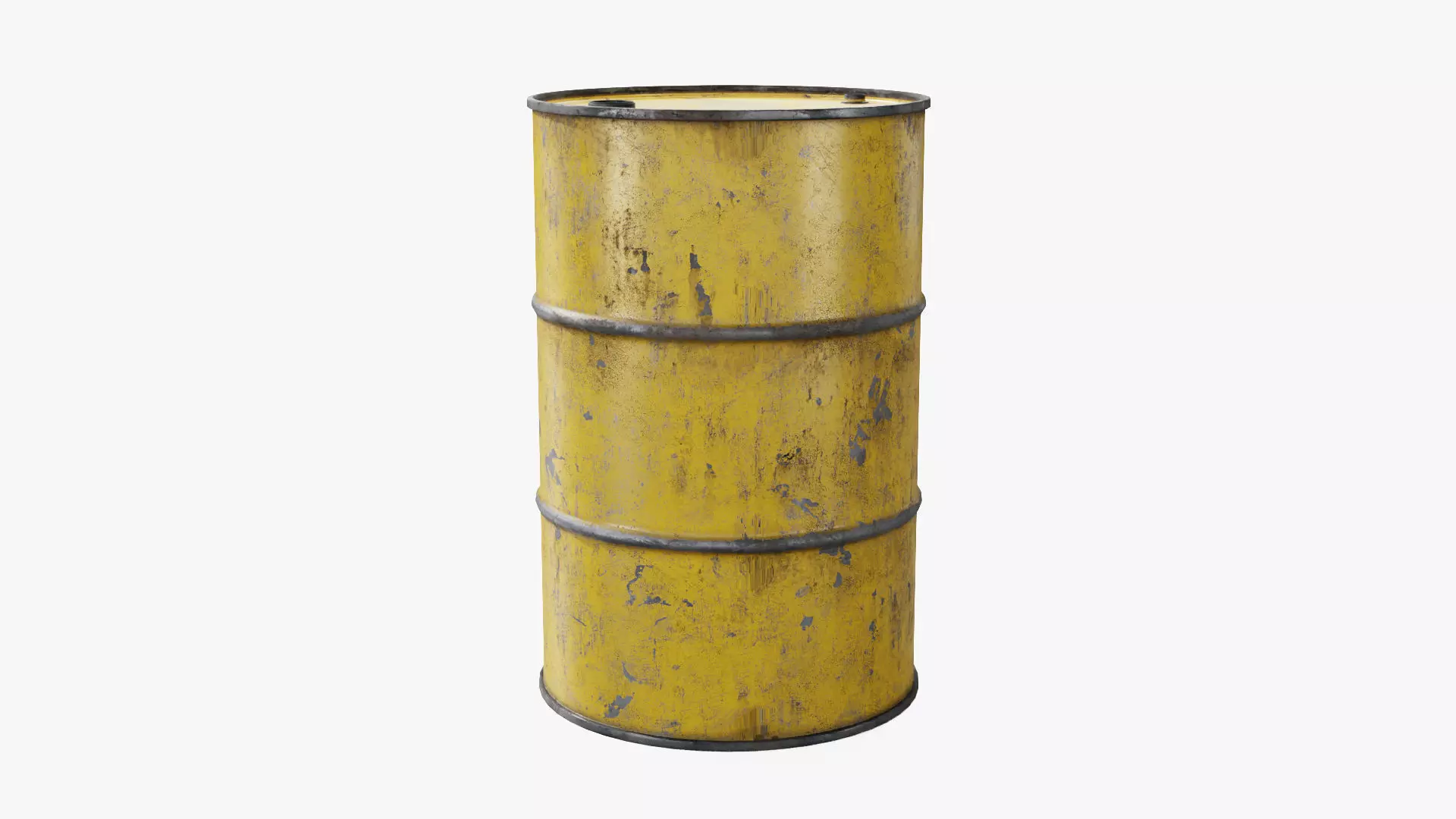 Steel Barrel - Yellow - Dirty 3D model