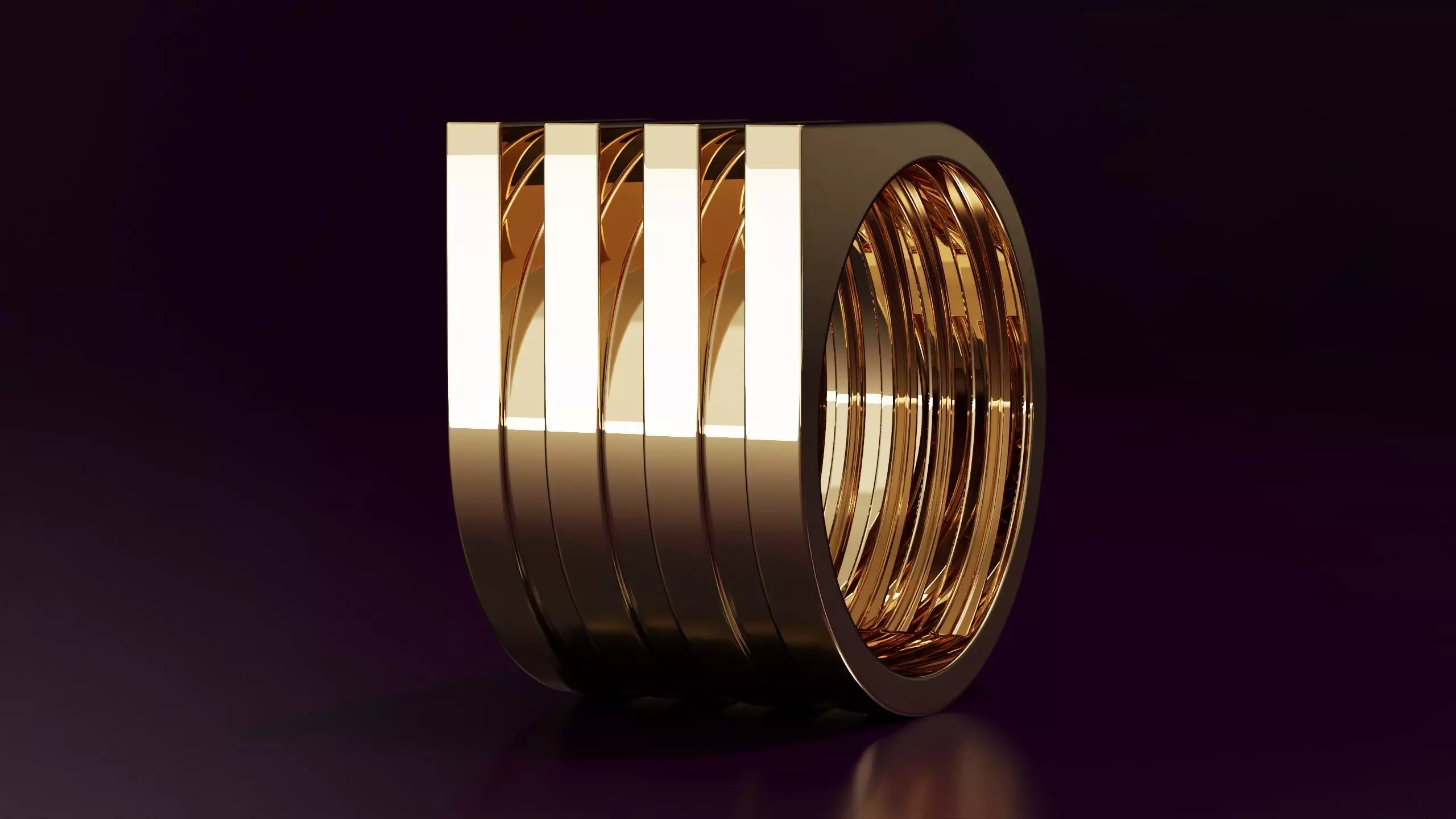 free form square ring N16 54EU SIZE 3D print model