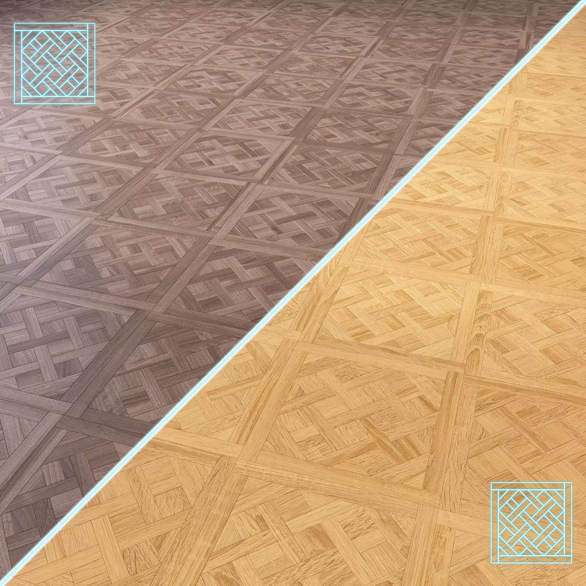 Parquet - Laminate - Wooden floor 2 in 1 Low-poly 3D model