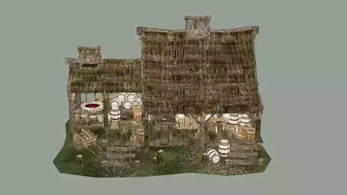 Medieval Small House By Dante 3D Model Low-poly 3D model 3