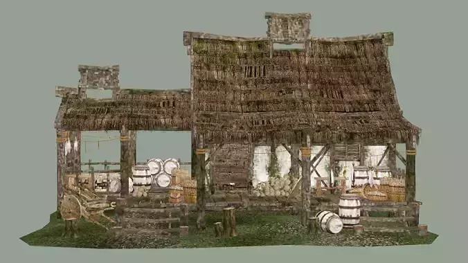 Medieval Small House By Dante 3D Model Low-poly 3D model 5