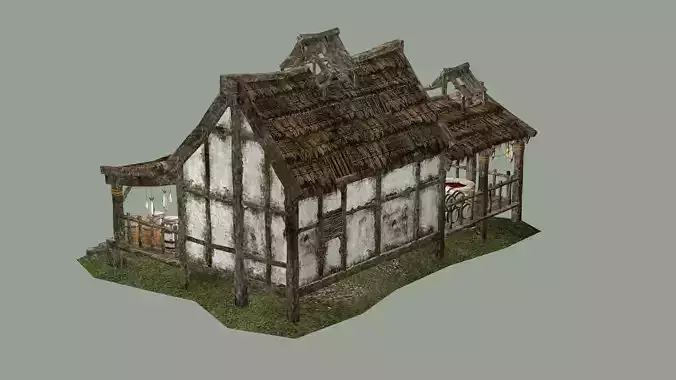 Medieval Small House By Dante 3D Model Low-poly 3D model 7