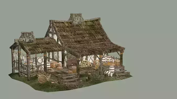 Medieval Small House By Dante 3D Model Low-poly 3D model 4
