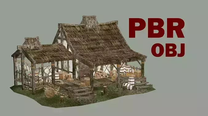 Medieval Small House By Dante 3D Model Low-poly 3D model