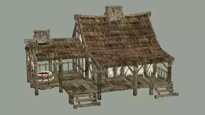 Medieval Small House By Dante 3D Model Low-poly 3D model 6