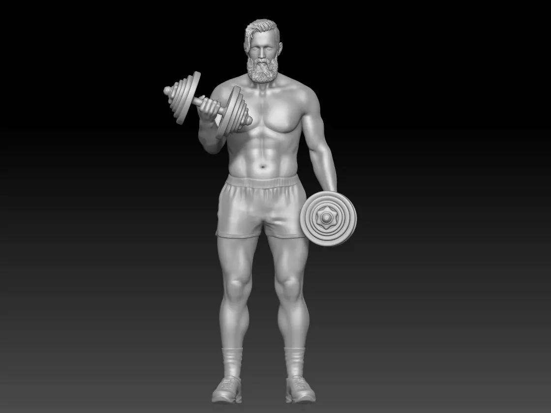 gym lifting weights man 1 3D print model
