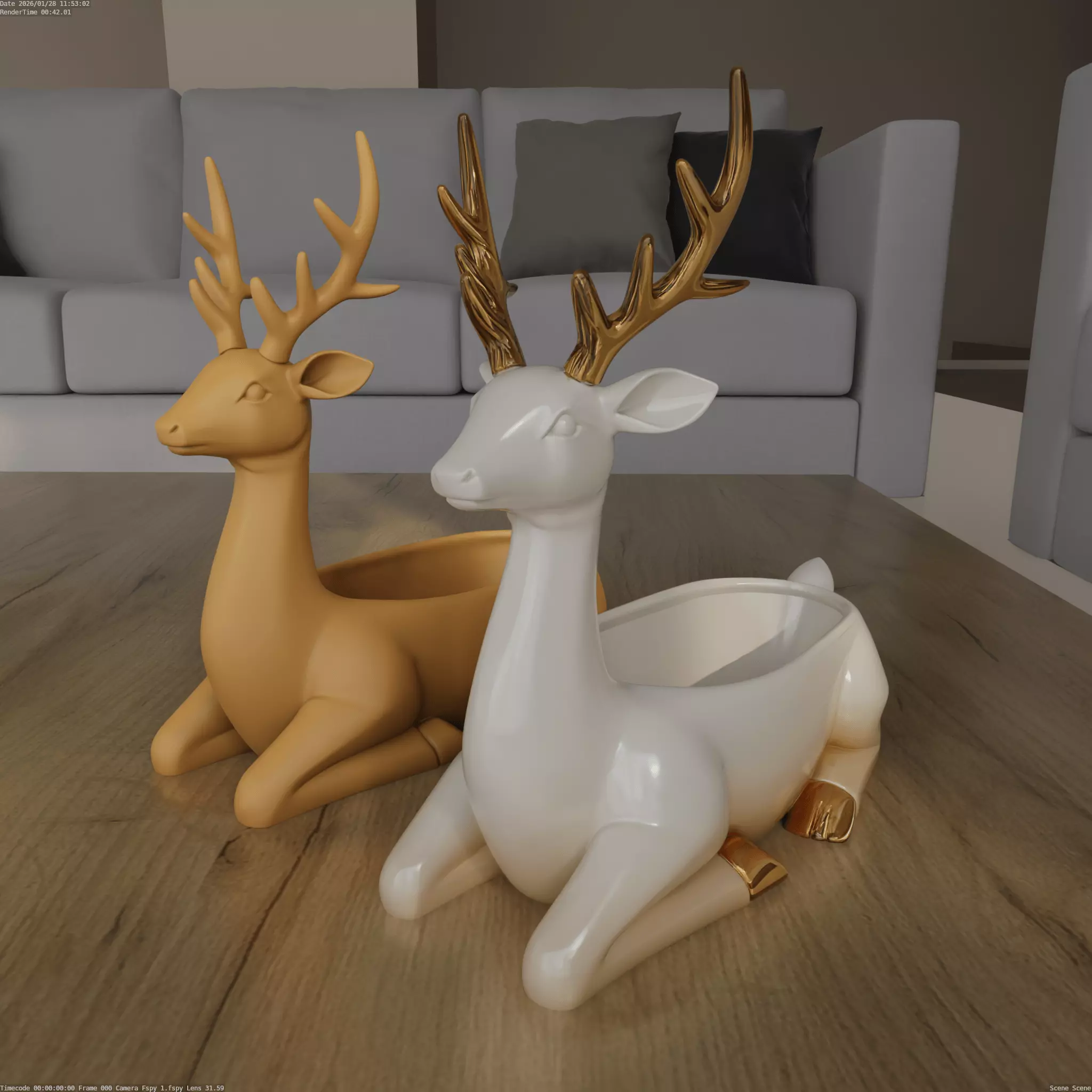 Luxury Deer Planter Elegant Antler Container STL Free 3D print model