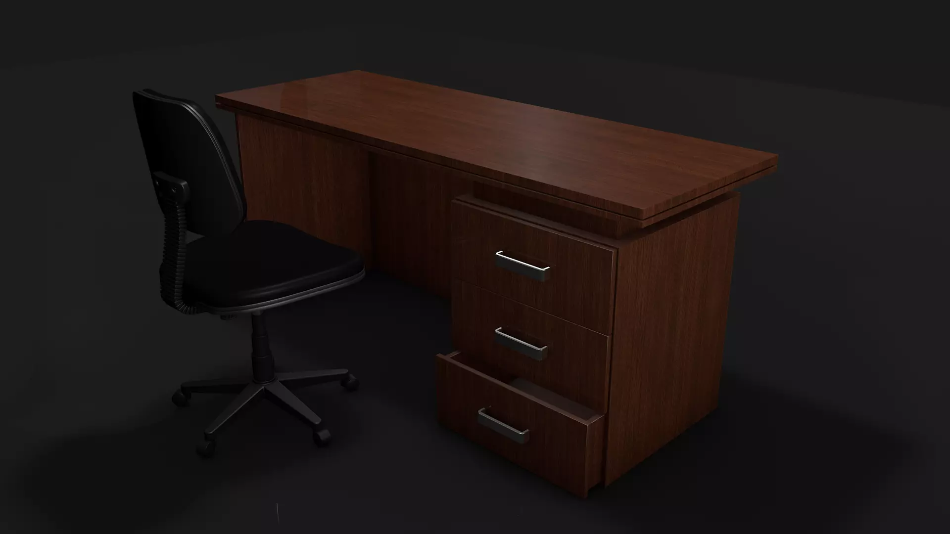 Office Table and Chair 3D model