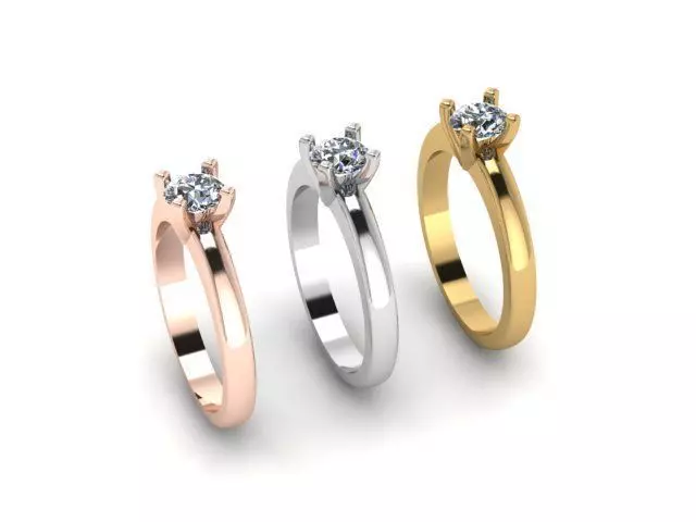 Solitaire Mono Diamond Ring 3D print model