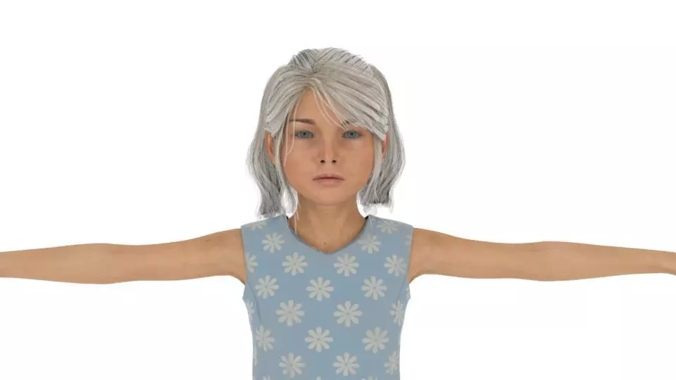 Realistic Girl child model 3D model