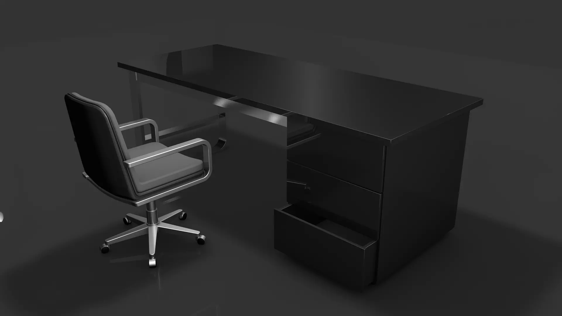 Office Table and Chair 3D model
