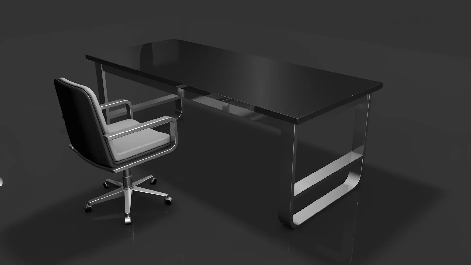 Office Table and Chair 3D model