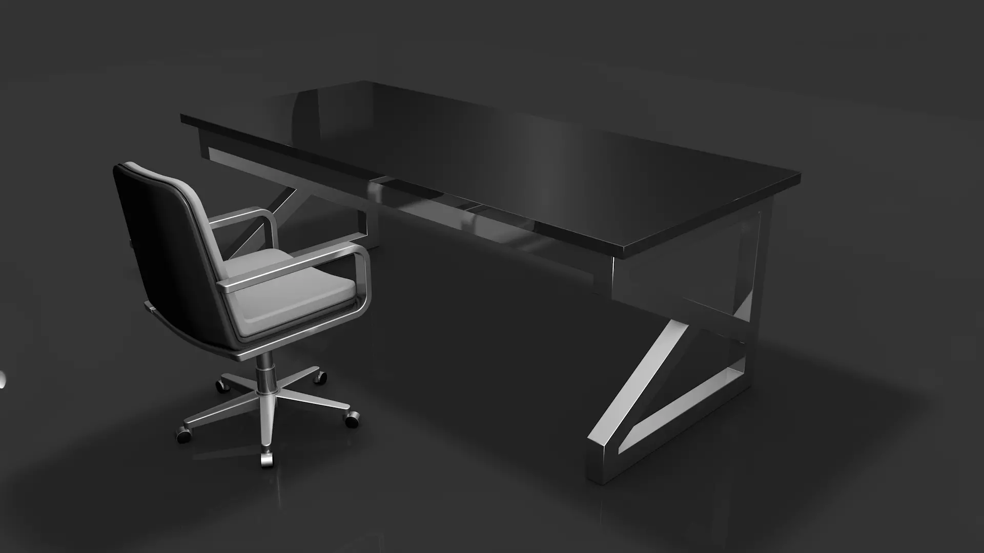 Office Table and Chair 3D model