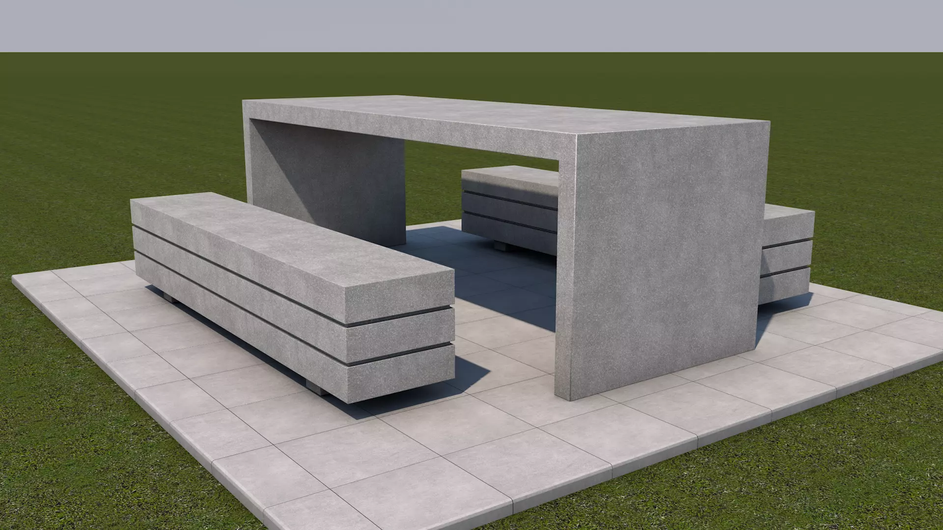 Park Bench Low-poly 3D model