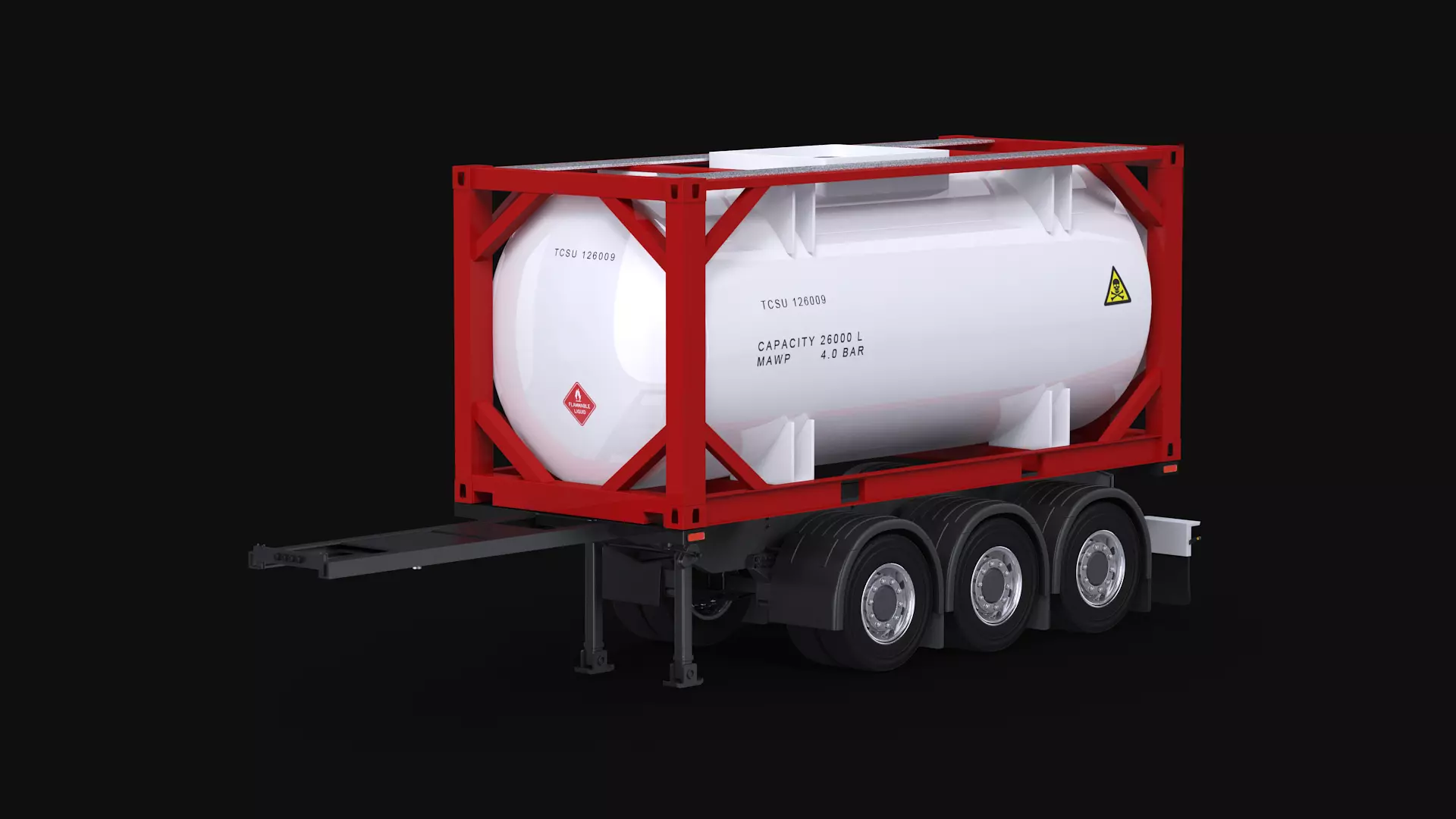 ISO 20 Tanker Trailer 3D model
