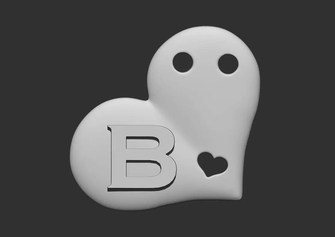 B Word Charm v1 3D Printable Model 3D print model