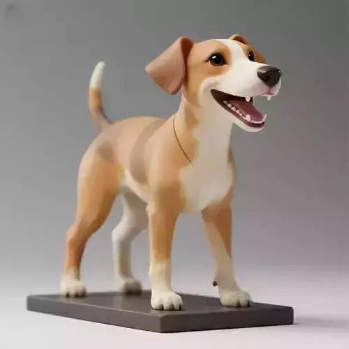 3385  Color Laughing Galgo Dog on Base  humor  3D  STL