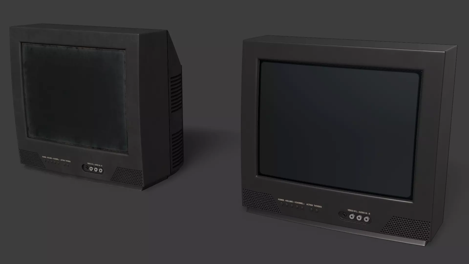 90s CRT TV Low-poly 3D model