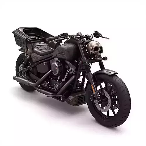 Demon-Possessed Skull Chopper 3D Model