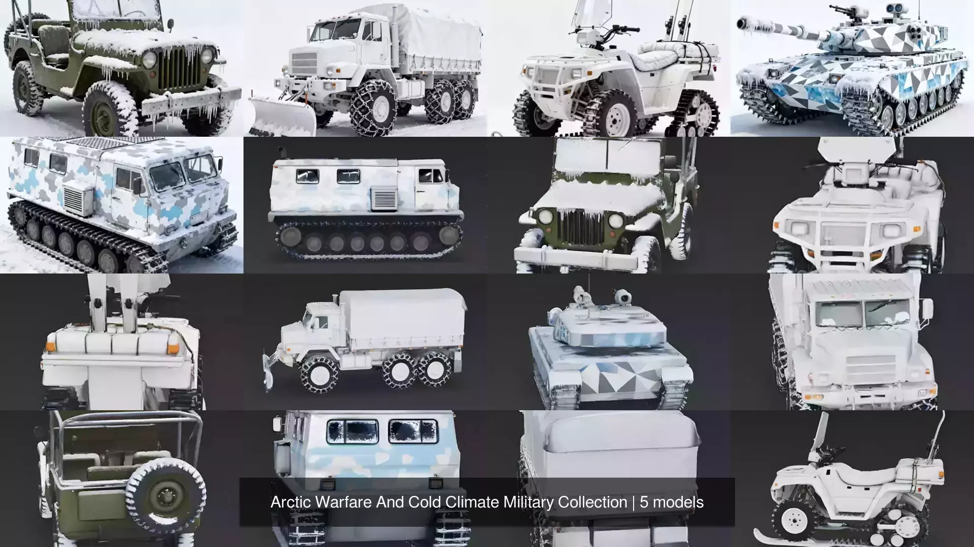 Arctic Warfare And Cold Climate Military Collection 3D Model Pack