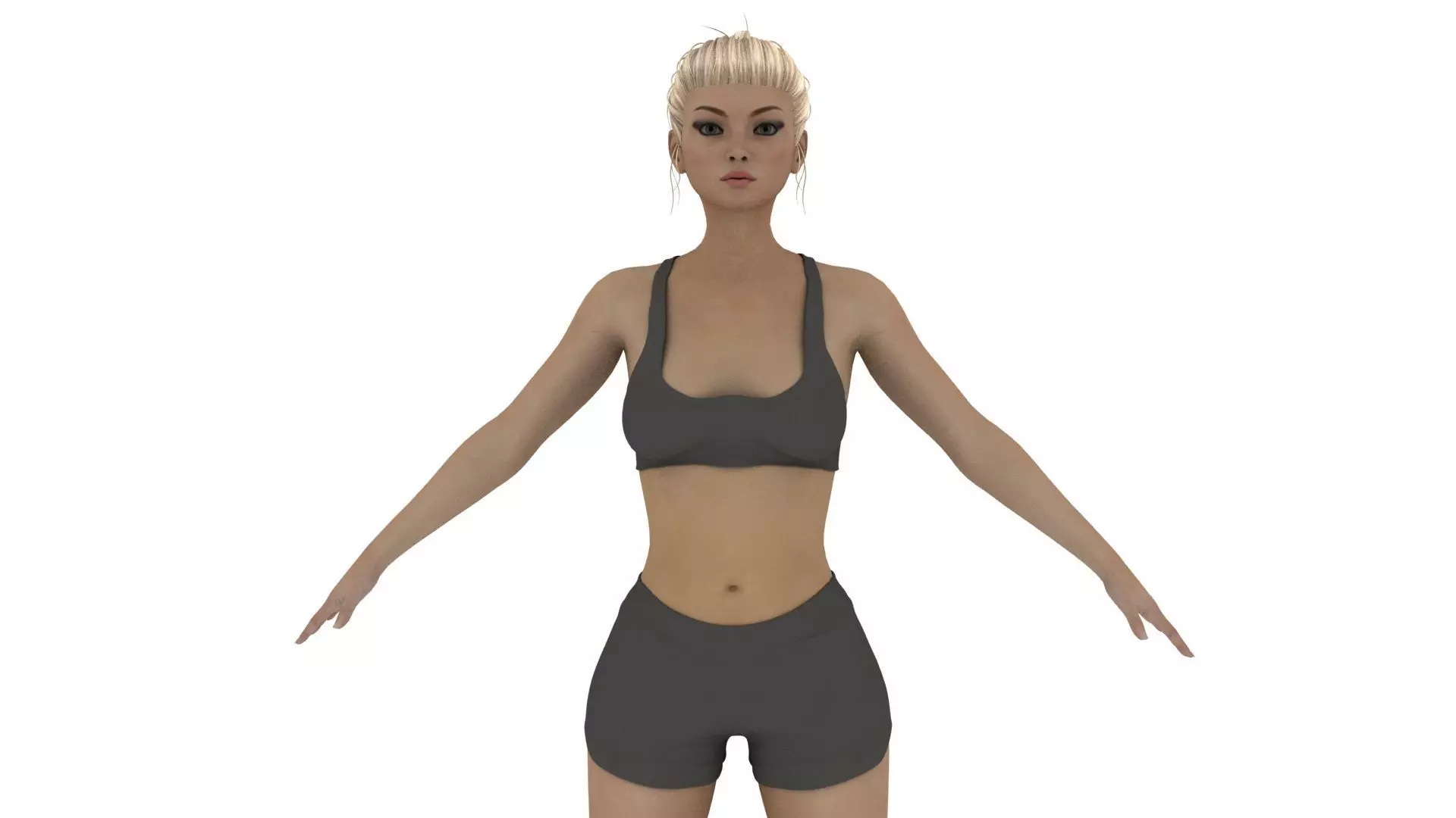 Realistic running sport leggings Girl model 3D model