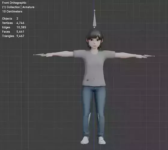 3D model school girl low poly rigged VR / AR / low-poly | CGTrader