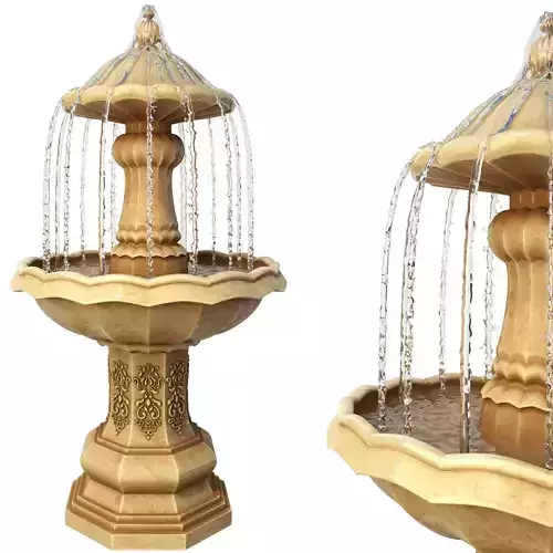 Classic Garden Fountain 02 3D model