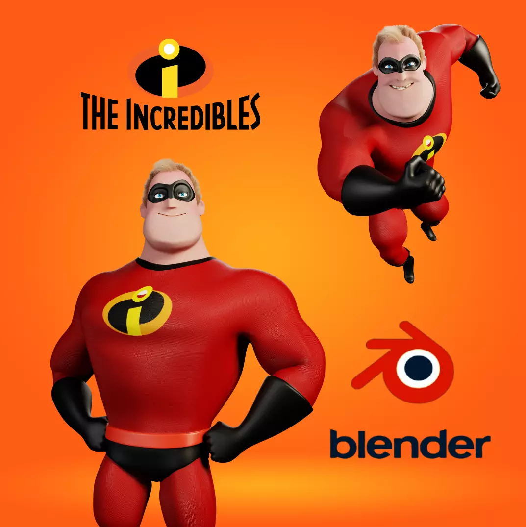 Mr Incredible Low-poly 3D model