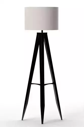 Aurora Metal Tripod Floor Lamp Black Low-poly 3D model