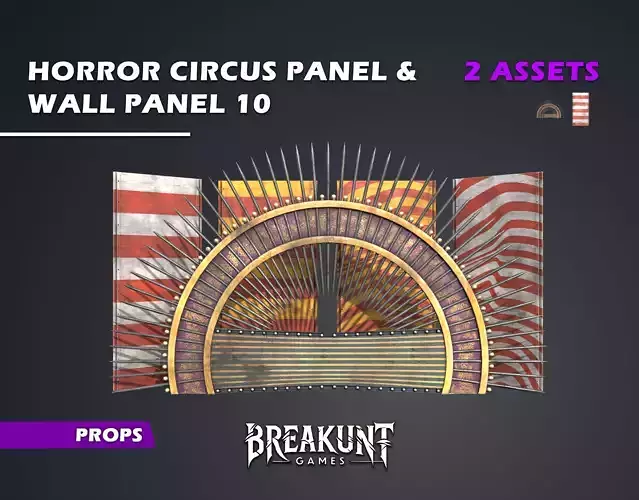 Horror Circus Panel with Wall Panel 10 - 2 assets 