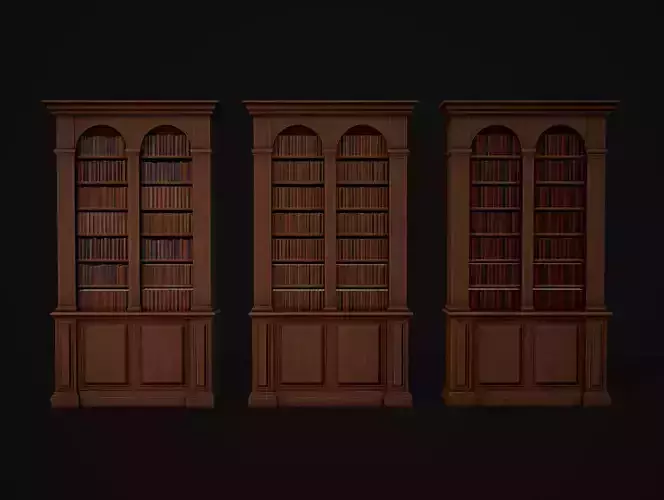 Classic Bookshelf Low-poly 3D model