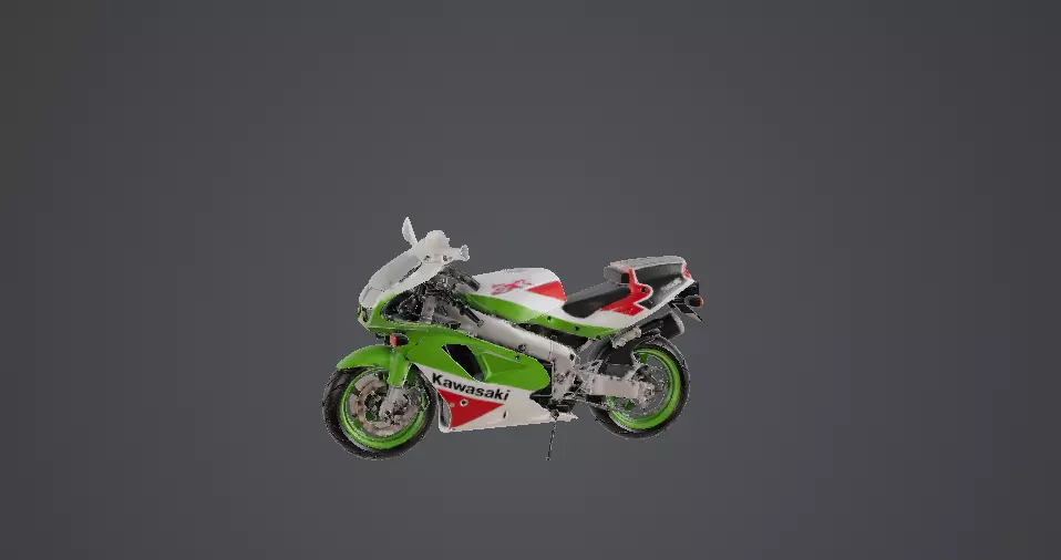 Kawasaki Ninja ZX7R Sport Bike Low-poly 3D model