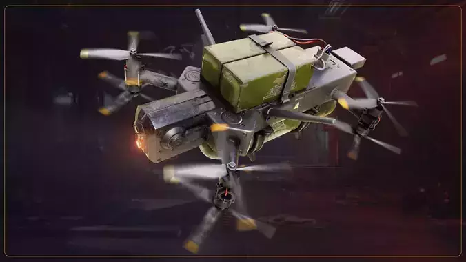 Kamikaze Drone Low-poly 3D model 2