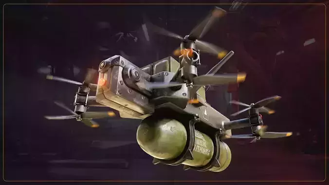 Kamikaze Drone Low-poly 3D model 5