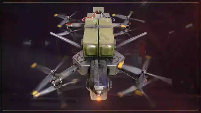 Kamikaze Drone Low-poly 3D model 3