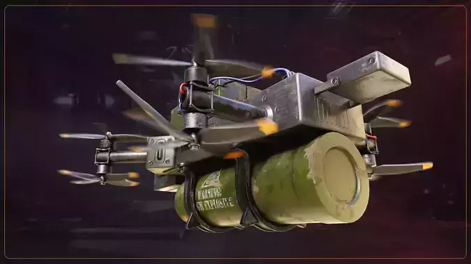 Kamikaze Drone Low-poly 3D model 7