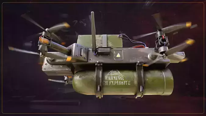 Kamikaze Drone Low-poly 3D model 6