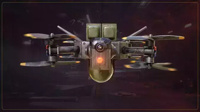Kamikaze Drone Low-poly 3D model 4